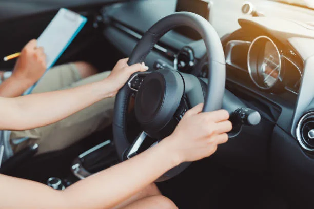 Instructor and student on the road